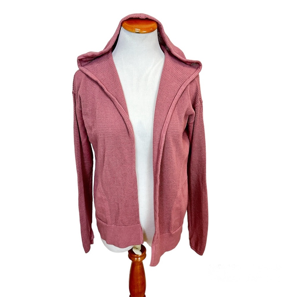 Lululemon Still Movement Wrap Open Knit Split Back Cardigan‎ Hooded Women’s Sz 4